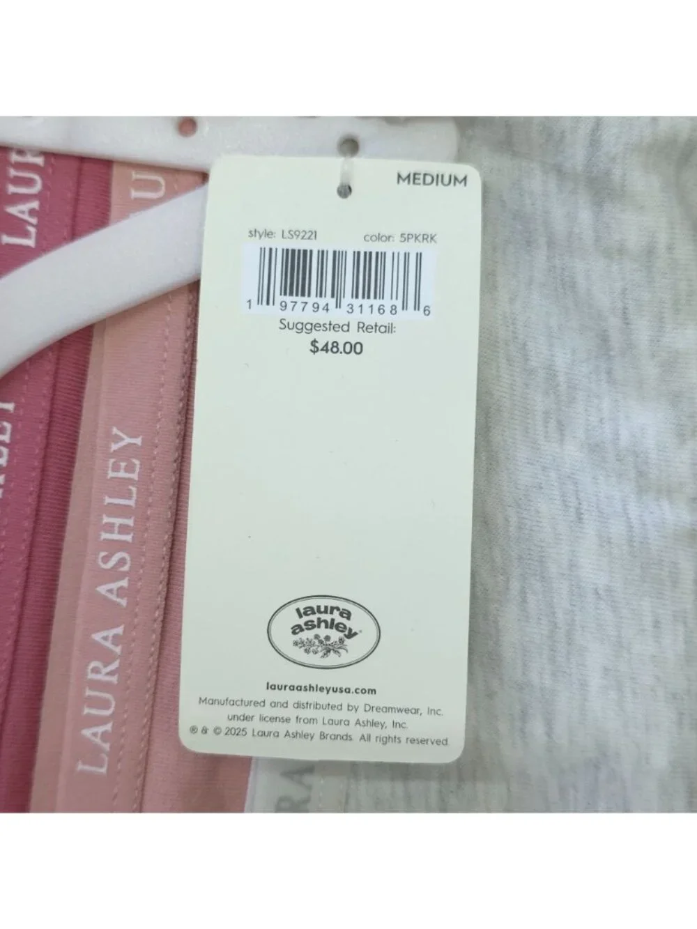 Laura Ashley Womens 5-Pack Tag-Free Panties Size Medium Cotton Spandex